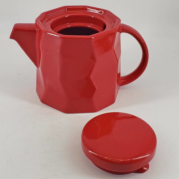 Teavana Dining Teavana Mid Century Modern Style Small Red Ceramic Teapot Tea Pot Poshmark